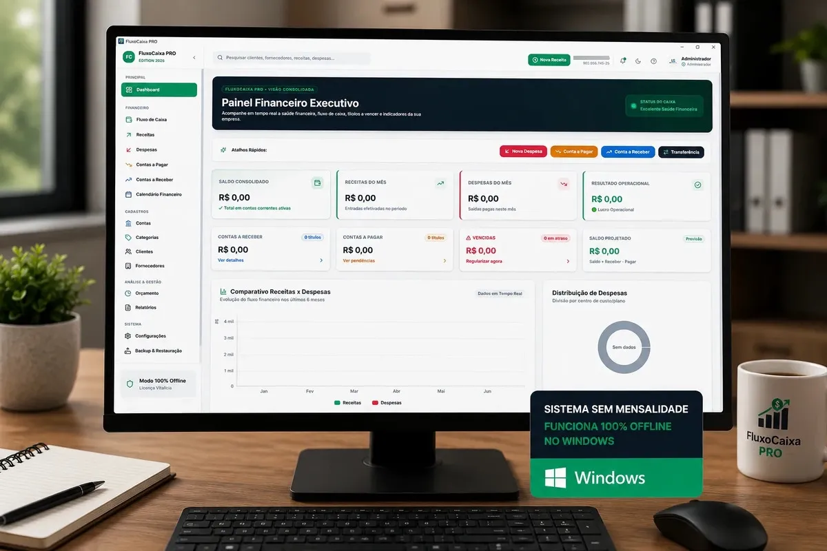 Dashboard do FluxoCaixa PRO