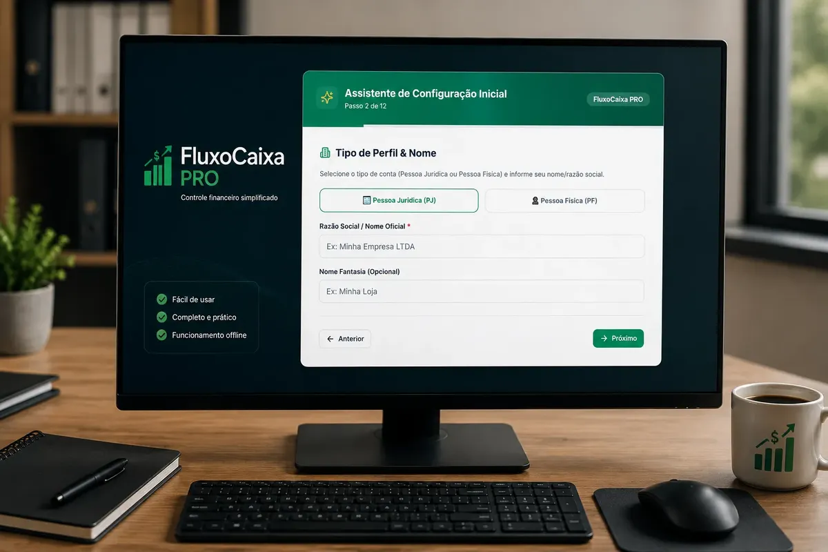 Configuração de perfil e empresa